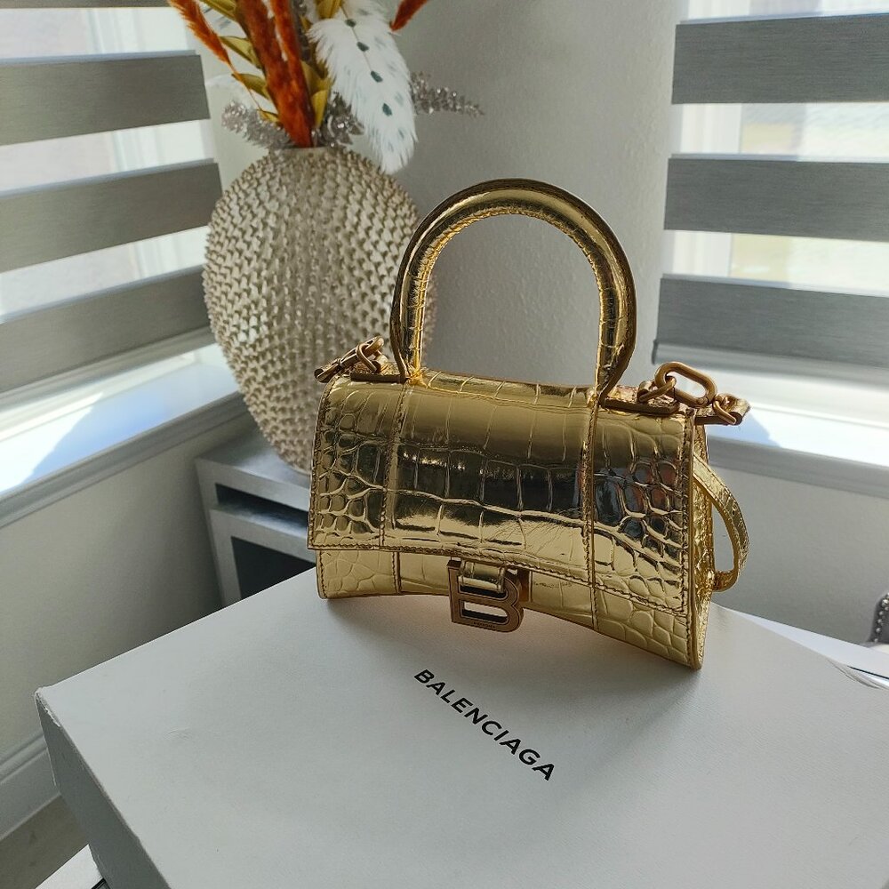 Gold Balenciaga Hourglass Bag